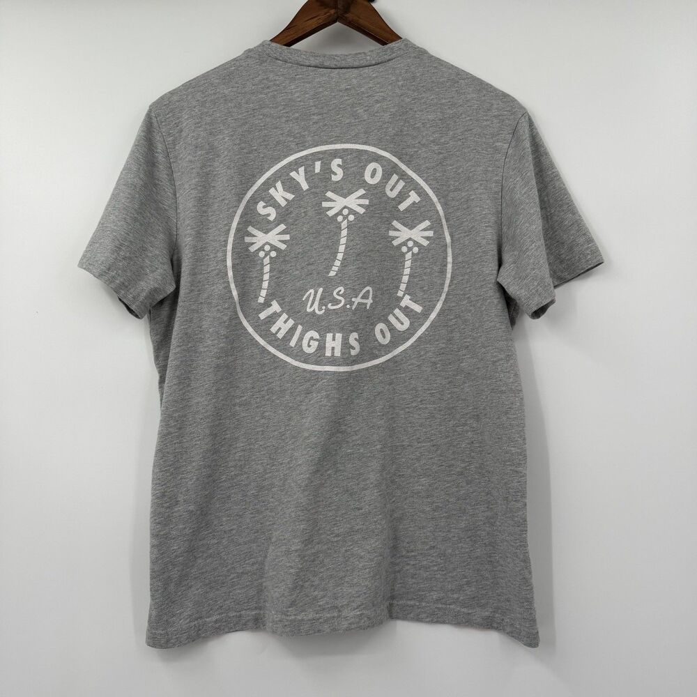 Chubbies Sky's Out Thighs Out T Shirt Mens M Gray Palm Tree Graphic Tee